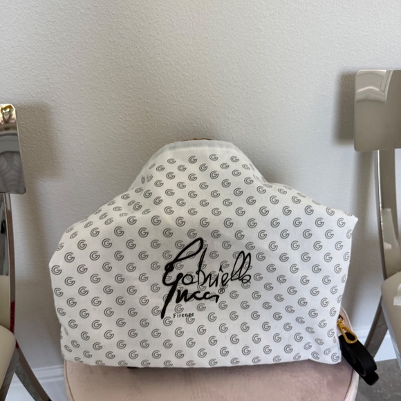 Gabriella Puccini Black Embossed Leather Bamboo Handle Bag with Dustbag– 10.5” - Picture 8 of 9